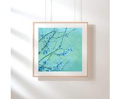 Fotografie Print Kunstdruck 12x12cm Blaue Blumen Quadrat