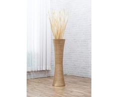 Leewadee Große Bodenvase für Dekozweige hohe Standvase Design Holzvase 112 cm, Mangoholz, Gold