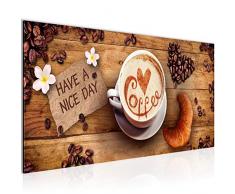 Bilder Küche Kaffee Wandbild Vlies - Leinwand Bild XXL Format Wandbilder Wohnzimmer Wohnung Deko Kunstdrucke Braun 1 Teilig - MADE IN GERMANY - Fertig zum Aufhängen 501212a