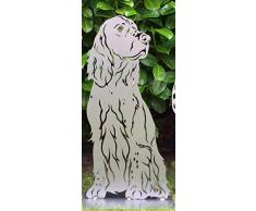 Gartendeko Fockbek Metallfigur Rostfigur Hundefigur Deko Hund Höhe ca. 70 cm (english Springer Spaniel/Cocker Spaniel) Rostfigur Gartenstecker