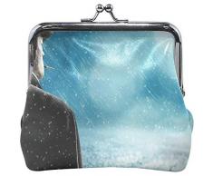 Räuchermann Regentag Drucken Leder Geldbörse Mini Pouch Exquisite Schnalle Portemonnaie Clutch Handtasche