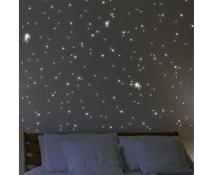 Wandkings Feen mit Herzen, Sternen, Schmetterlingen Wandsticker / 341 Sticker / Fluoreszierend & im Dunkeln leuchtend