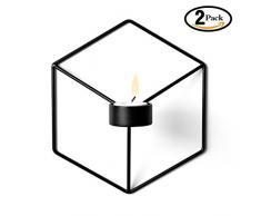 2 Stück Wand-Kerzenhalter aus Metall 21 x 12 x 18.5 cm,3D Geometrische Wand Kerzen Halter Leuchter Kerzenhalter Kerzenleuchter