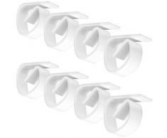 Halterungen aus unzerbrechlichem Kunststoff in Weiß, Tischtuchgewicht, Tischtuchhalter Made in Germany