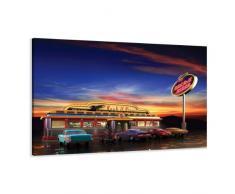 Bild auf Leinwand USA Retro 120 x 80 cm Modell-Nr. XXL 5148 Bilder fertig gerahmt auf echtem Holzrahmen riesig. Ausführung Kunstdruck als Wandbild auf Rahmen. Günstiger als Ölbild Gemälde Poster Plakat mit Bilderrahmen.