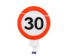 Folat Zahlenkerze * Verkehrsschild Zahl 30 * // Verkehrszeichen Geburtstagsk