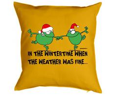 Mega cooles Kuschelkissen Dekokissen Sofakissen zur Weihnachtszeit - In the Wintertime when the Weather was fine... lustiges Weihnachtsgeschenk Kissen Polster