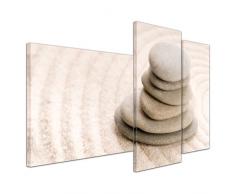 Wandbild - Zen Steine VIII - Bild auf Leinwand 130x80 cm 3 teilig - Leinwandbilder Bilder als Leinwanddruck Geist & Seele Asien - Wellness