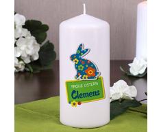 Herz & Heim® Kerze mit Hasen zu Ostern inkl. Namensaufdruck