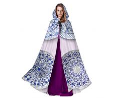 QuqUshop Chinesische Porzellanmalerei Stil Porzellanteller Cape Mantel Frauen Mit Kapuze Mantel Kinder 59 Zoll Für Weihnachten Halloween Cosplay Kostüme