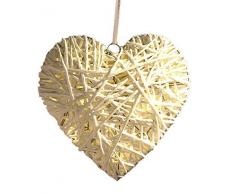 Hängelampe Herz mit 10 LED - Fenster Dekoration - Hänge Deko Hängeleuchte Dekoleuchte