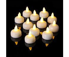 PChero LED Schwimmkerzen 12 Pack Schwimmende Wasserdichter Teelichter für Pool Badewanne Teich Party und Hochzeit
