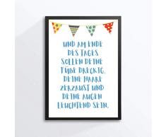 Din A4 Kunstdruck ungerahmt Spruch - Kinder-Bild Wimpel Girlande Geburt Taufe Geschenk Kinderzimmer Druck Poster Bild