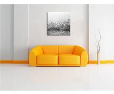 Distel Feld im Retro Look schwarz/weiß, Format: 70x70 auf Leinwand, XXL riesige Bilder fertig gerahmt mit Keilrahmen, Kunstdruck auf Wandbild mit Rahmen, günstiger als Gemälde oder Ölbild, kein Poster oder Plakat