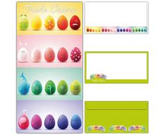 12er Set Osterkarten mit Umschlag 20 OSTEREIER - edle & große Frohe Ostern Grußkarten im DIN lang Format für Privat und Geschäft von BREITENWERK