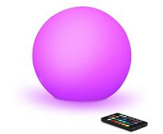 Mr.Go 30cm Wasserdicht Außen Kugelleuchte LED Kugellampe mit Fernbedienung, RGB Farbwechsel Leuchtkugel Garten Kugel, 16 RGB Farben, Dimmbar Nachtlicht für Zuhause und Dekorieren