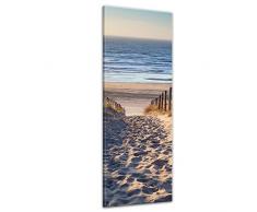 Bilderdepot24 Keilrahmenbild - Schöner Weg zum Strand III - 40x120 cm einteilig - Hochkant - fertig gerahmt - Kunstdruck für die Wand - Sandstrand der Ostsee