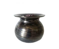 Kugelvase farbige Glaskugelvase schwarz bunt marmorierte Kristallglasvase mundgeblasen Höhe ca. 7,5 cm