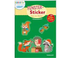 Fenster-Sticker Tiere im Winter: 24 Ausmalseiten und 30 Folien-Sticker