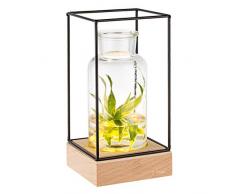 Beleuchte Vase Glas von Gadgy® l Tischvase mit Blumenlampe l Style: Modern/Skandinavisch/Industrial l 22.5 x 10.8 x 10,8 cm