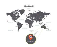 DECOWALL DLT-1609G Moderne Graue Weltkarte Wandtattoo Wandsticker Wandaufkleber Wanddeko für Wohnzimmer Schlafzimmer Kinderzimmer (Extra Groß) (Englisch Ver.)