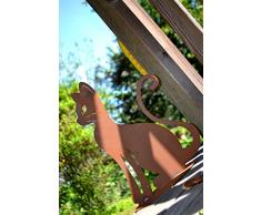 Unbekannt Elegantes Kätzchen sitzend Katze Metall Edelrost Rost Rostfigur Deko Dekoration Deko-Idee Dekokatze Dekotier Rostdeko Gartendeko Geschenk-Idee Geschenk