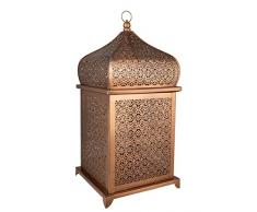 Orientalische Laterne aus Metall Suleika 41cm | orientalisches Windlicht | Marokkanische Metalllaterne für draußen als Gartenlaterne, oder Innen als Tischlaterne | Marokkanisches Gartenwindlicht