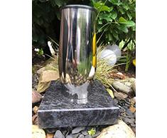 Grabvase aus Edelstahl 23cm x 12cm inklusive Granitsockel Orion eckig 20cm x 20cm x 5cm Edelstahlvase Friedhofsvase Elegant Grabvase aus Edelstahl mit Sockel