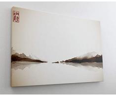 Asien Kunst Retro Vintage Leinwand Canvas Bild Wandbild Kunstdruck L2217 Größe 150 cm x 100 cm