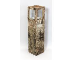 Windlicht-Säule Birkenrinde