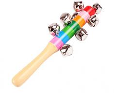 Youyun Handglocke aus Holz, Regenbogen-Handglocke, Musikinstrument und Laute Spielzeug für Baby-Kinder – Stil 1
