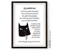 Katzen-Küchen-Regeln - Kunstdruck ungerahmt, DIN A4