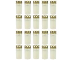 Beste Choice Grablicht Brenner Nr. 3 Weiss mit Deckel | Grabkerzen | Friedhofskerzen | Grablichtkerze | Trauerlicht | Gedenkkerze | Grabdekoration | Grabdeko (20er Pack)