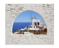 murando - Fototapete selbstklebend 98x70 cm decor Tapeten Wandtapete klebend Klebefolie Dekofolie Tapetenfolie - Natur Landschaft Santorini Ziegel c-A-0098-a-b