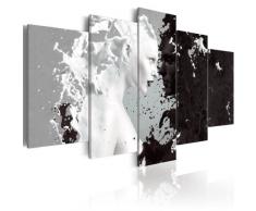 murando - Bilder Milk & Coffee 200x100 cm Vlies Leinwandbild 5 TLG Kunstdruck modern Wandbilder XXL Wanddekoration Design Wand Bild - Abstrakt schwarz weiß 020203-4
