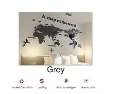 PFLife Weltkarte Wandtattoo 3D Acryl Wandsticker DIY Erde Moderne Wandaufkleber für Wohnzimmer Schlafzimmer Kinderzimmer Vier Farbe