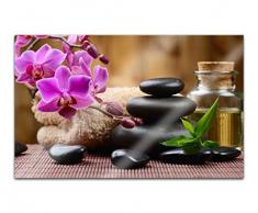 Acrylglasbilder 80x50cm Wellness Feng Shui Orchidee Steine Acryl Bilder Acrylbild Acrylglas Wand Bild 14H977