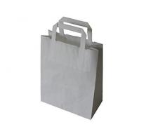 Papiertragetaschen mit Flachhenkel WEISS (32 + 12 x 40 cm, 30 Stück)