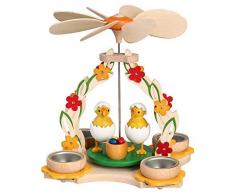 Rudolphs Schatzkiste Tischpyramide Küken mit Ostereier HxLxB 27x27x30cm NEU Pyramide Minipyramide Holzpyramide Ostern Frühling Seiffen Erzgebirge Wärmespiel Lichter Figur Holz Flügel Kerzen