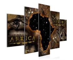 Bilder Afrika Wandbild Vlies - Leinwand Bild XXL Format Wandbilder Wohnzimmer Wohnung Deko Kunstdrucke Braun 5 Teilig - MADE IN GERMANY - Fertig zum Aufhängen 022653c