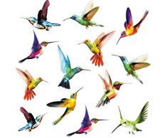 KAIRNE Vogel Fensteraufkleber Transparent, Kolibri fenster, Fenstersticker Vögel, Tiere Wandtattoo Wandaufkleber Wanddeko für Wohnzimmer Schlafzimmer Kinderzimmer Schutz vor Vogelkollisionen