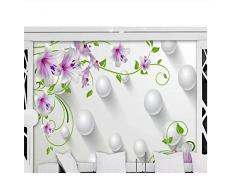 Wallpaper von 3D - grünen Lily Wandbilder Lila Rattankugel Schlafzimmer Wohnzimmer TV Hintergrund Wandpapier parede-250X175CM