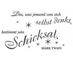 dekodino® Wandtattoo Spruch Zitat Das was jemand von sich selbst denkt - Twain