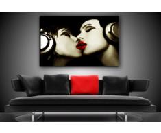 Bild auf LEINWAND AKT EROTIK GIRL abstrakt verschiedene Größen wählbar!!! gerahmt fertig auf HOLZRAHMEN Kunstdruck Wandbild auf Rahmen günstiger als Ölbild Gemälde/Poster/Plakat/kein Poster oder Plakat (100x70 cm sephia)