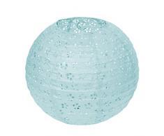 Dazone Lampion, chinesisch, ziseliert, Lampenschirm aus Papier, Kugel-Laterne, zur Dekoration, für Hochzeit, Haus, Weihnachten, Party, mit LED (Set mit 10 Stück), blau, 10 Zoll (25 cm)