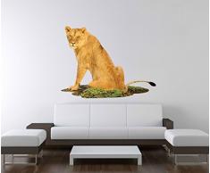 3D Wandtattoo Löwe Löwin Afrika Tier Wüste Wand Aufkleber Deko Wandbild Wandsticker A3D47, Motiv Breite:120cm