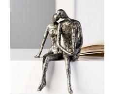 Casablanca 59657 Skulptur - Dekofigur Couple - Paar - Polyresin - Farbe: antik-Silber Höhe 25 cm