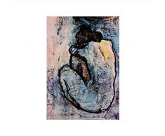 pcrcp Blauer Akt von Ölgemälde auf Leinwand Poster und Drucke Wandbild für Wohnzimmer Dekor-40cmx50cm