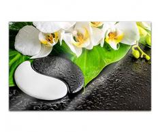 Acrylglasbilder 80x50cm Wellness Yin Yang Orchidee Feng Shui Acryl Bilder Acrylbild Acrylglas Wand Bild 14H1012