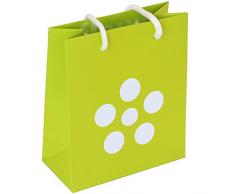 5 Papiertaschen mit "Blume" als Zeichen des Dankes - (Geschenktüte / Geschenktasche matt) - Alternative für Geschenkpapier